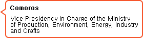 Comoros Vice Presidency in Charge of the Ministry of Production, Environment, Energy, Industry and Crafts