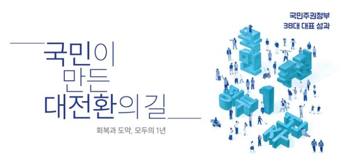 국민주권정부 38대 대표 성과 국민이 만든 대전환의 길 회복과 도약, 모두의 1년 홍보자료집 보기